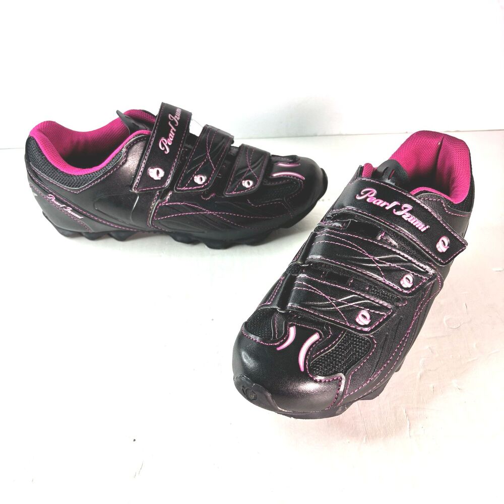 Pearl Izumi Cycling Shoes Women's 7 US 38 EU All Road Black Pink Shimano Clips